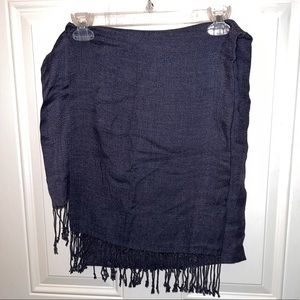 Navy blue blanket scarf